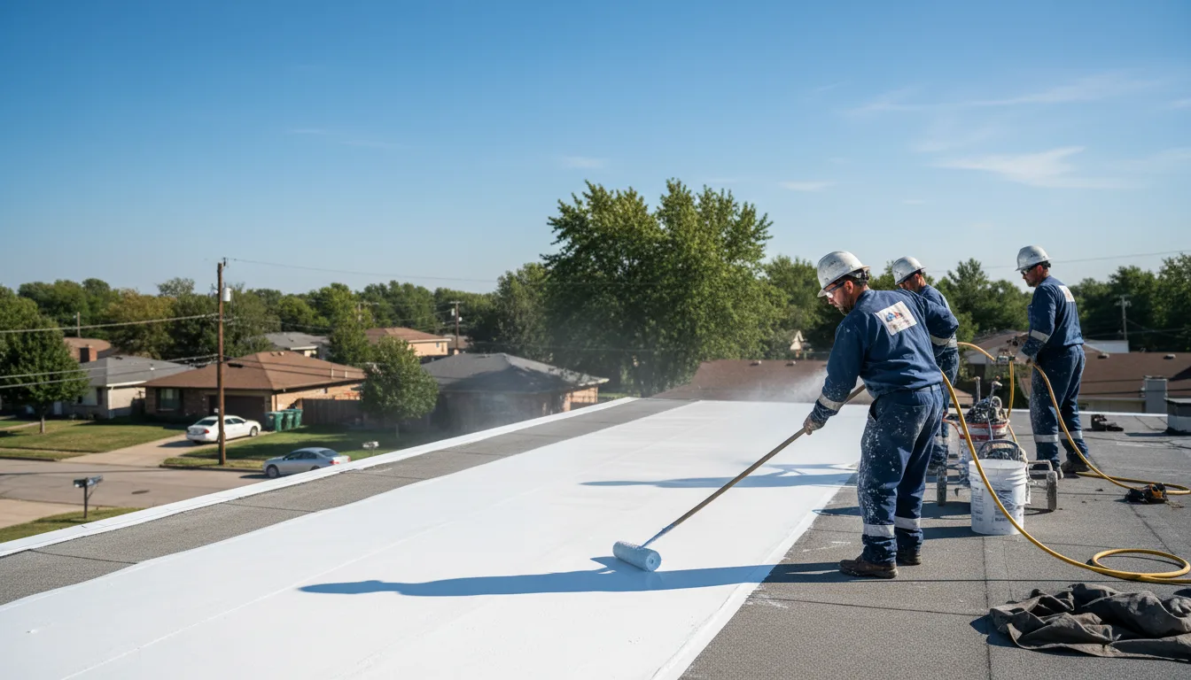Commercial roof coating in Sheffield, TX near me
